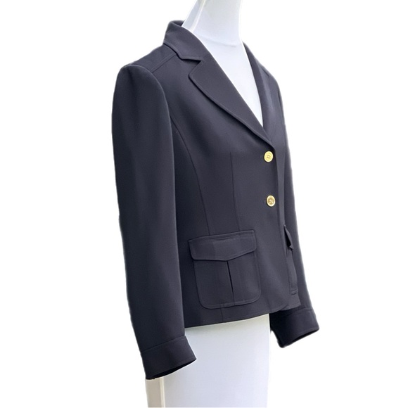 Tahari Arthur S Levine 6P Black Jacket Blazer Gold Excellent Condition - Picture 5 of 12